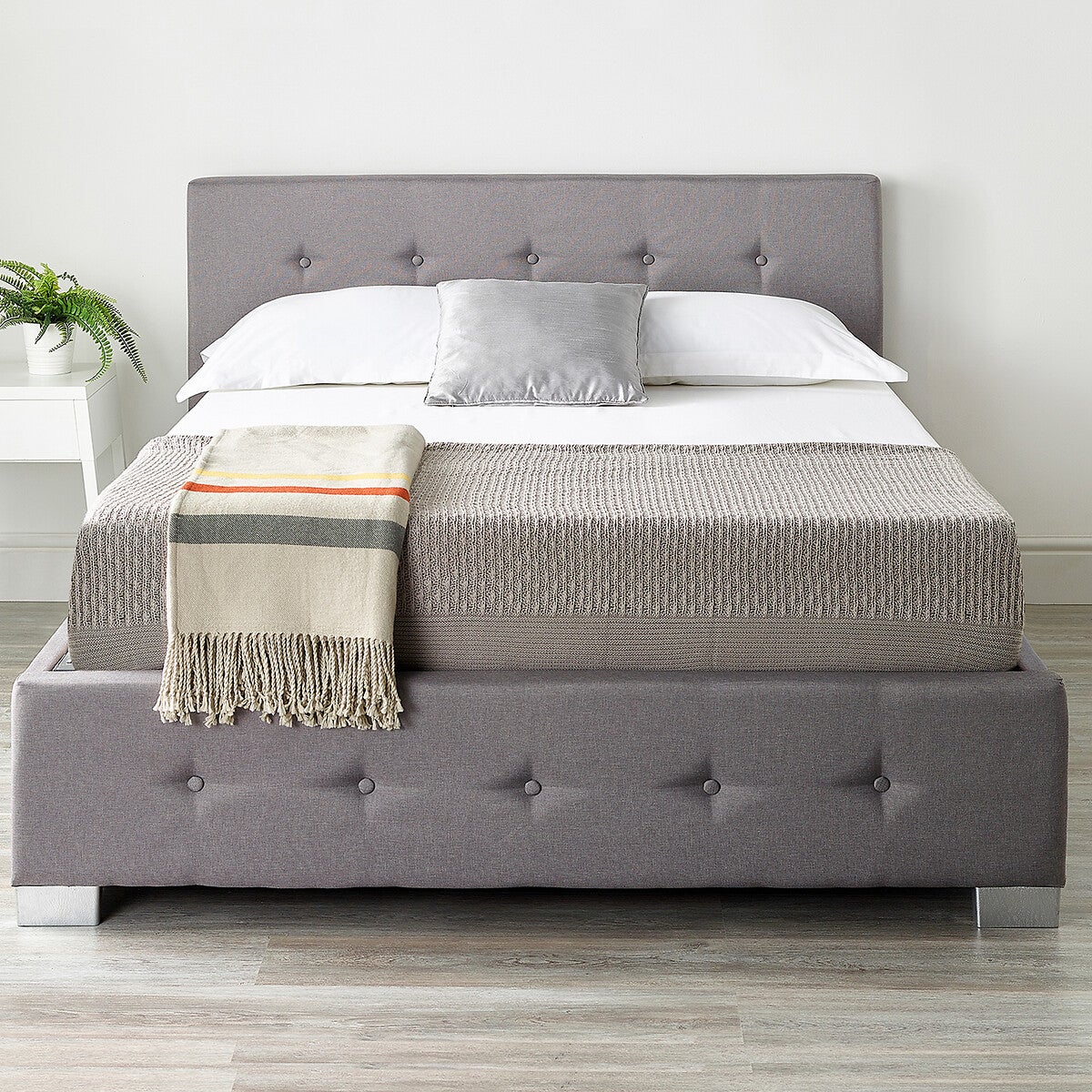 Grey Single Upholstered Beds