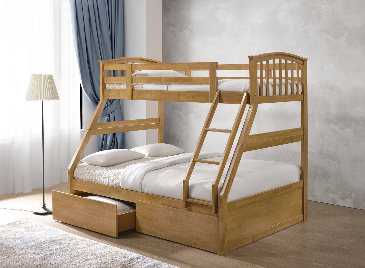 Oak Triple Sleeper Beds