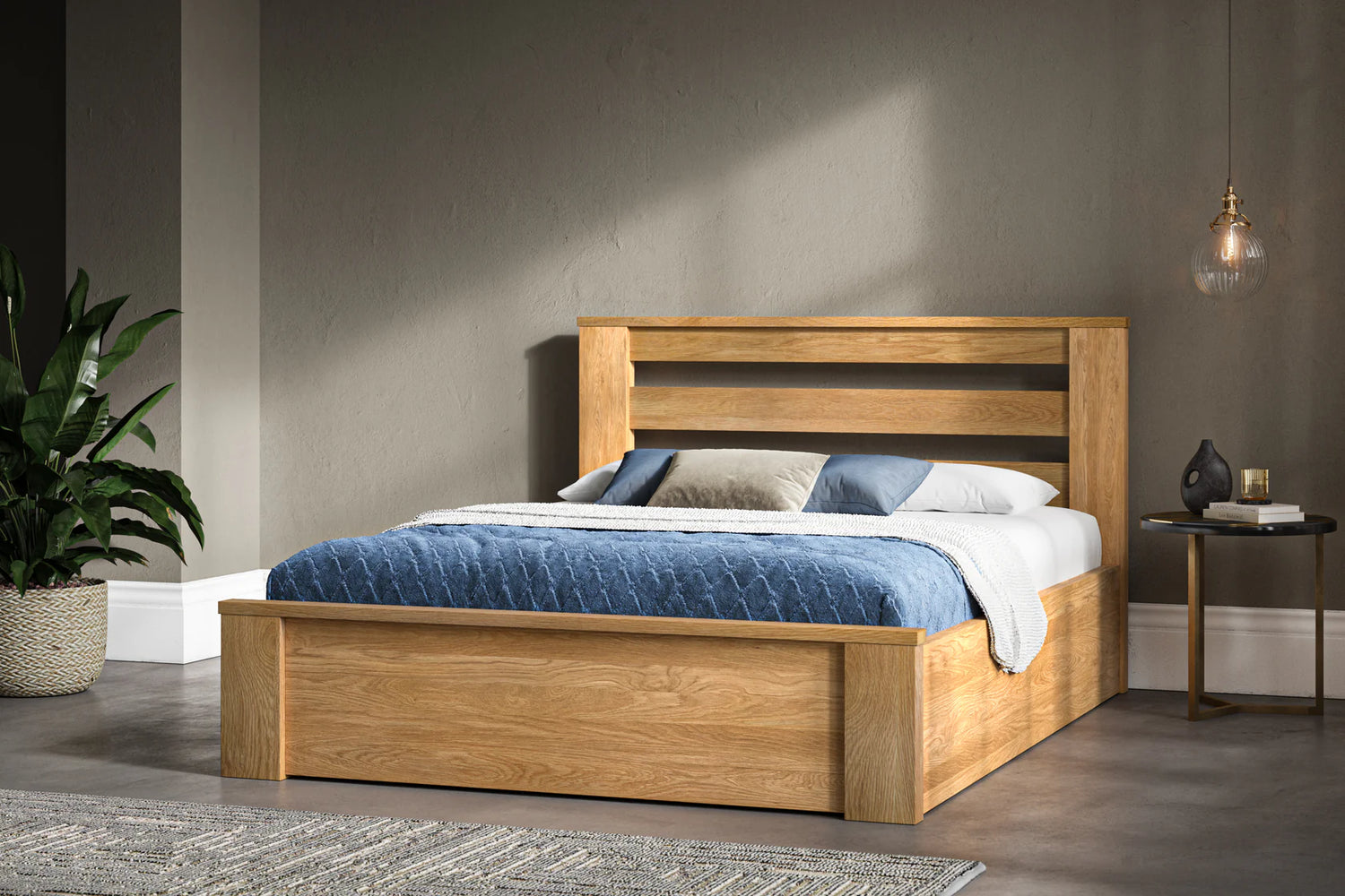 Wooden Bed And Headboard