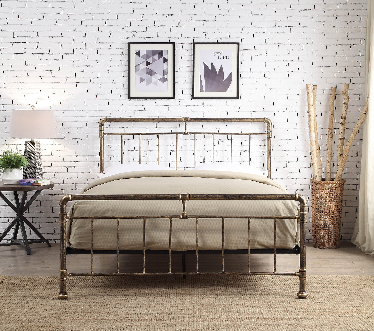 Metal Bed With Mattress