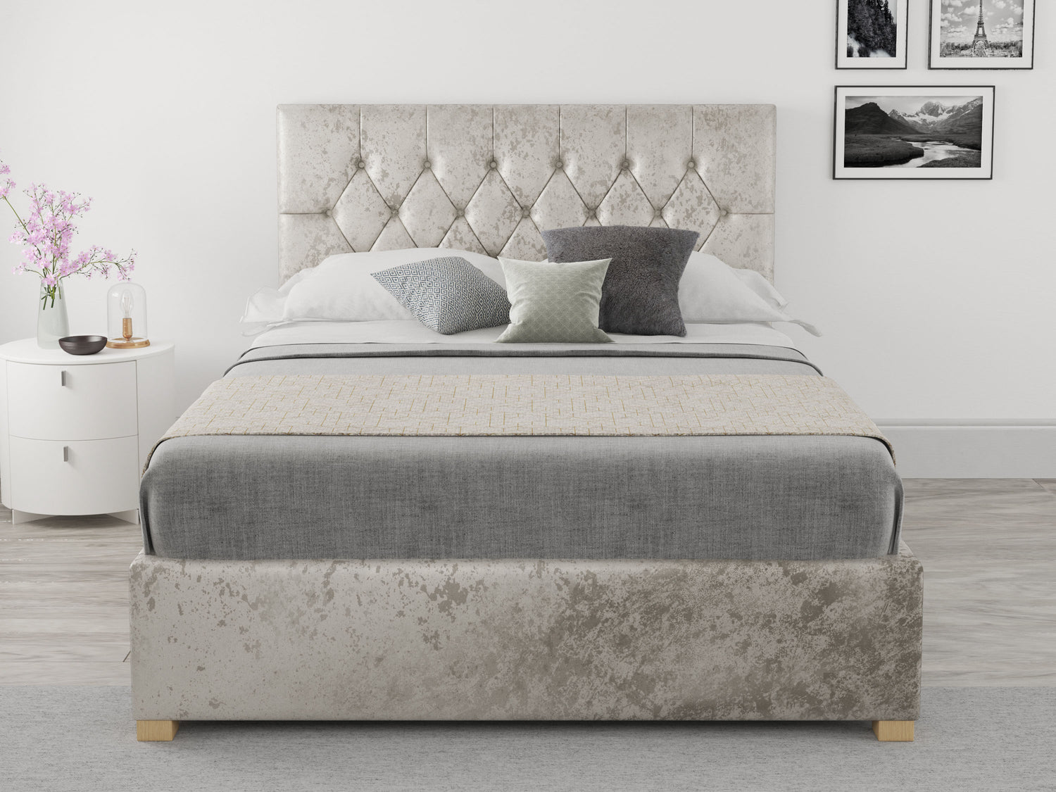 Silver Ottoman Beds