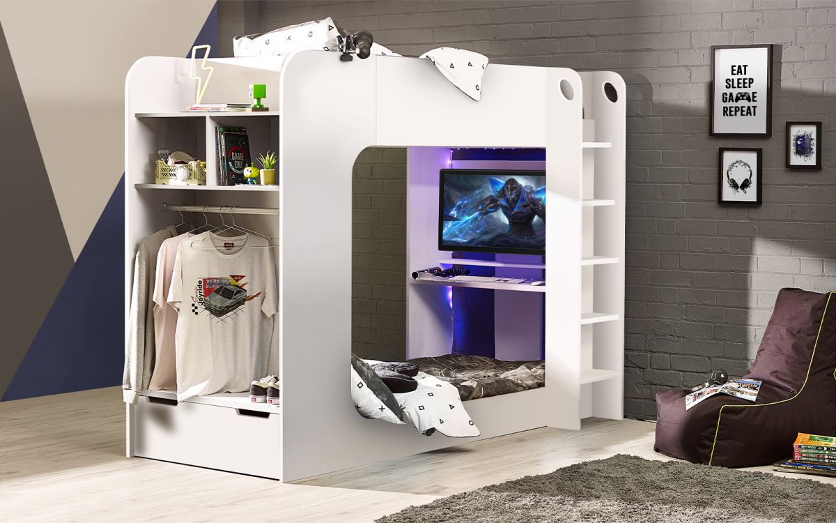 White Gaming Beds