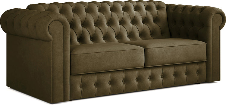 Jay-Be Chesterfield 3 Seater Sofa Bed with Deep e-Sprung™ Mattress BrushedTwill-Hunter-Better Bed Company