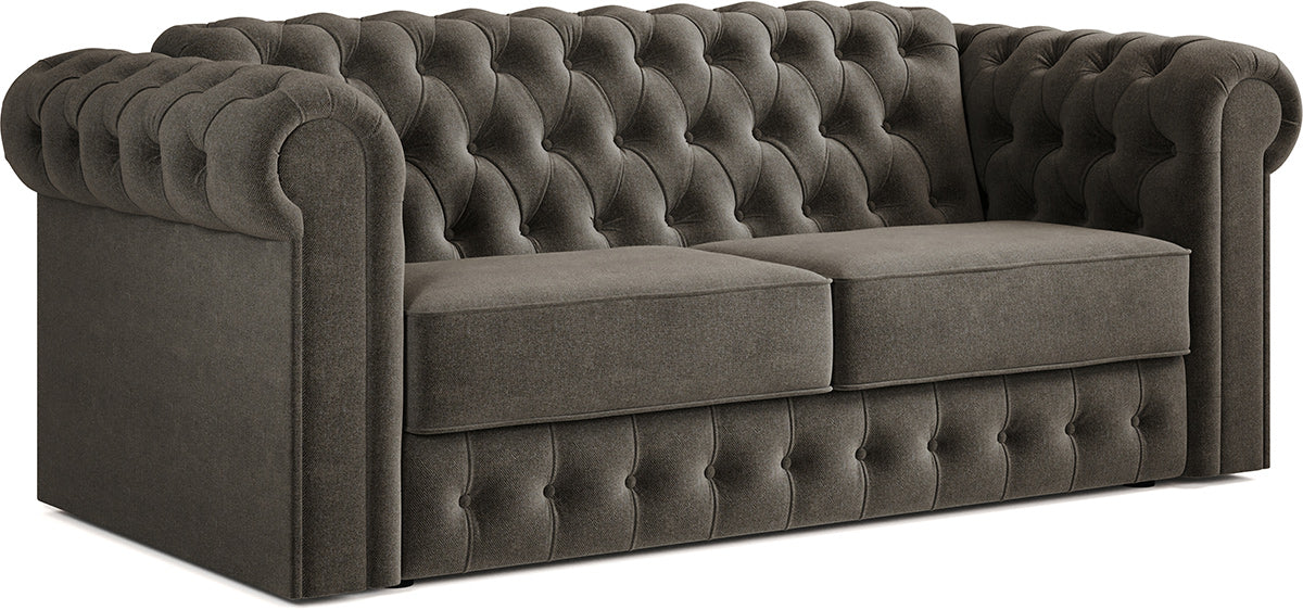 Jay-Be Chesterfield 3 Seater Sofa Bed with Deep e-Sprung™ Mattress BrushedTwill-Pewter-Better Bed Company