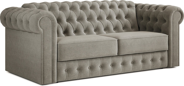 Jay-Be Chesterfield 3 Seater Sofa Bed with Deep e-Sprung™ Mattress BrushedTwill-Smoke-Better Bed Company