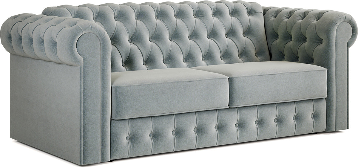 Jay-Be Chesterfield 3 Seater Sofa Bed with Deep e-Sprung™ Mattress BrushedTwill-Sky-Better Bed Company