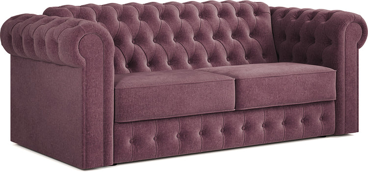 Jay-Be Chesterfield 3 Seater Sofa Bed with Deep e-Sprung™ Mattress CosyChenille-Mauve-Better Bed Company