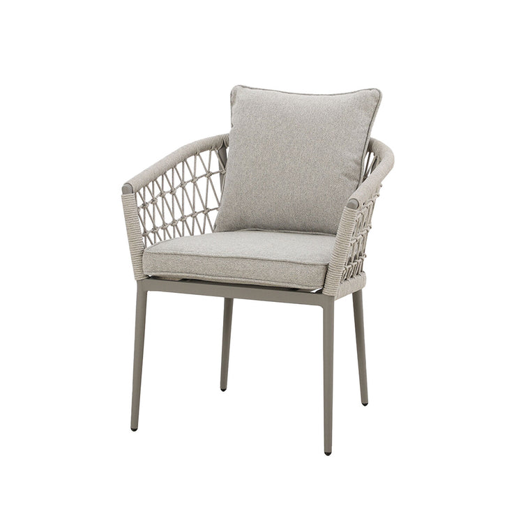 Maze Monaco Rope Weave Pair of Dining Chairs Grey-Better Bed Company