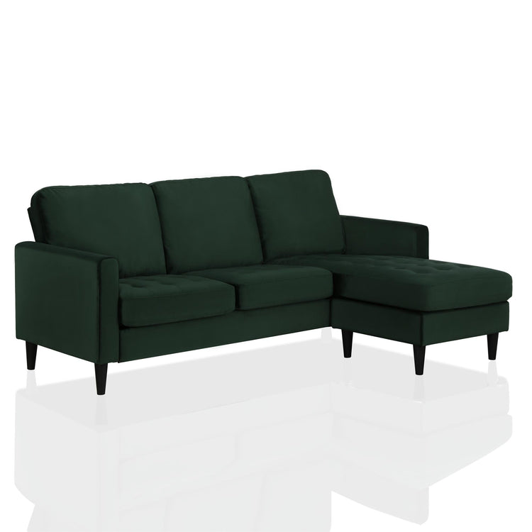 Dorel Home Cosmoliving Strummer Reversible Sectional Sofa Green Front View - Better Bed Company