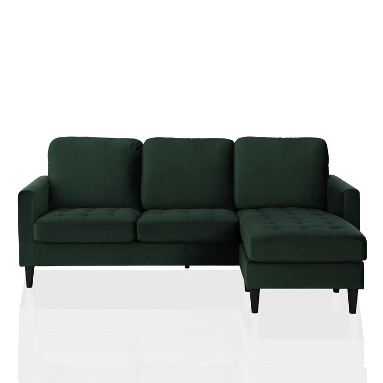 Dorel Home Cosmoliving Strummer Reversible Sectional Sofa Green Front View - Better Bed Company