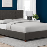 Dorel Home Emily Upholstered Bed Double Grey - Better Bed Company