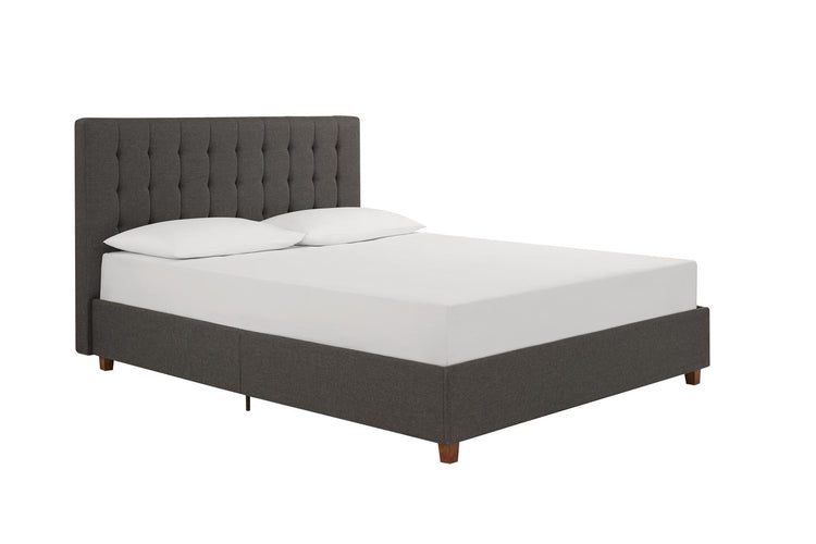 Dorel Home Emily Upholstered Bed Double Grey - Better Bed Company