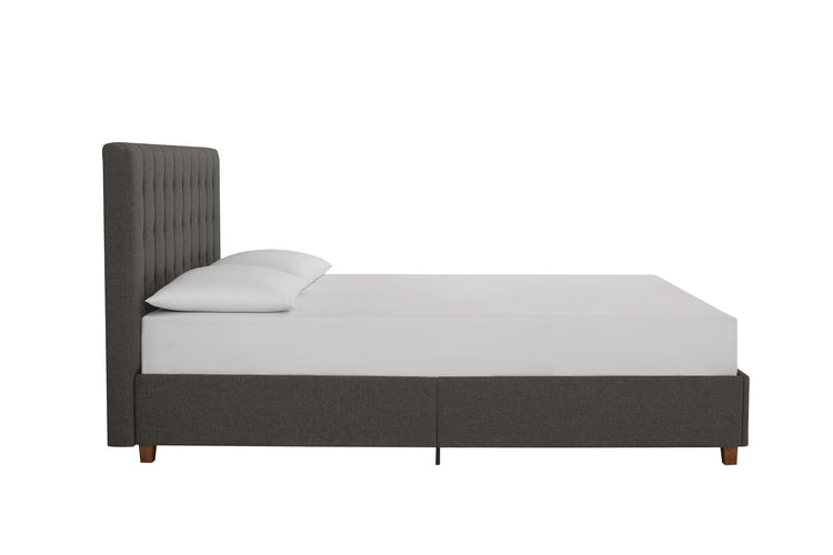 Dorel Home Emily Upholstered Bed Double Grey - Better Bed Company