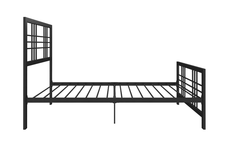 Dorel Home Burbank Metal Bed Single Black Side View Image - Better Bed Company