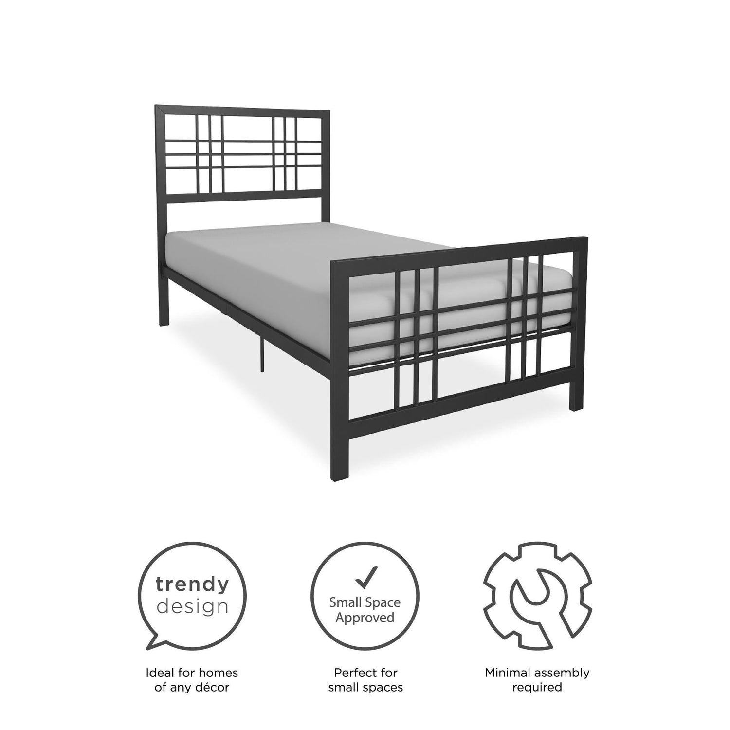 Dorel Home Burbank Metal Bed Single Black - Better Bed Company