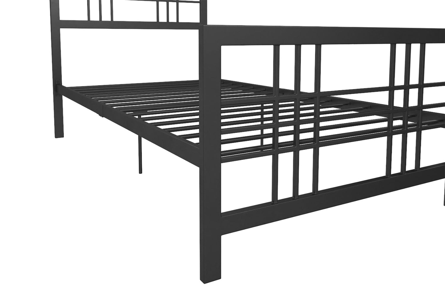 Dorel Home Burbank Metal Bed Single Black Close up View - Better Bed Company