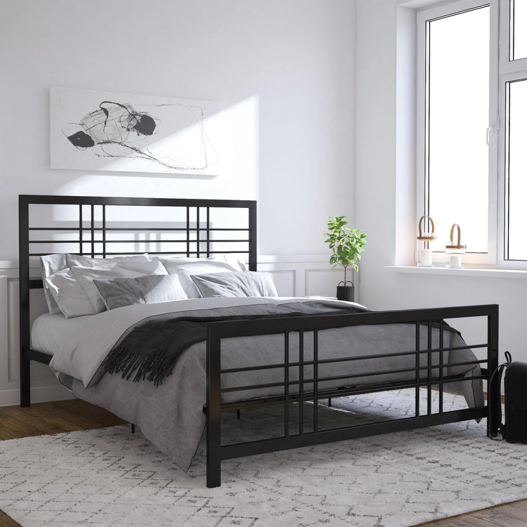 Dorel Home Burbank Metal Bed Double Black - Better Bed Company