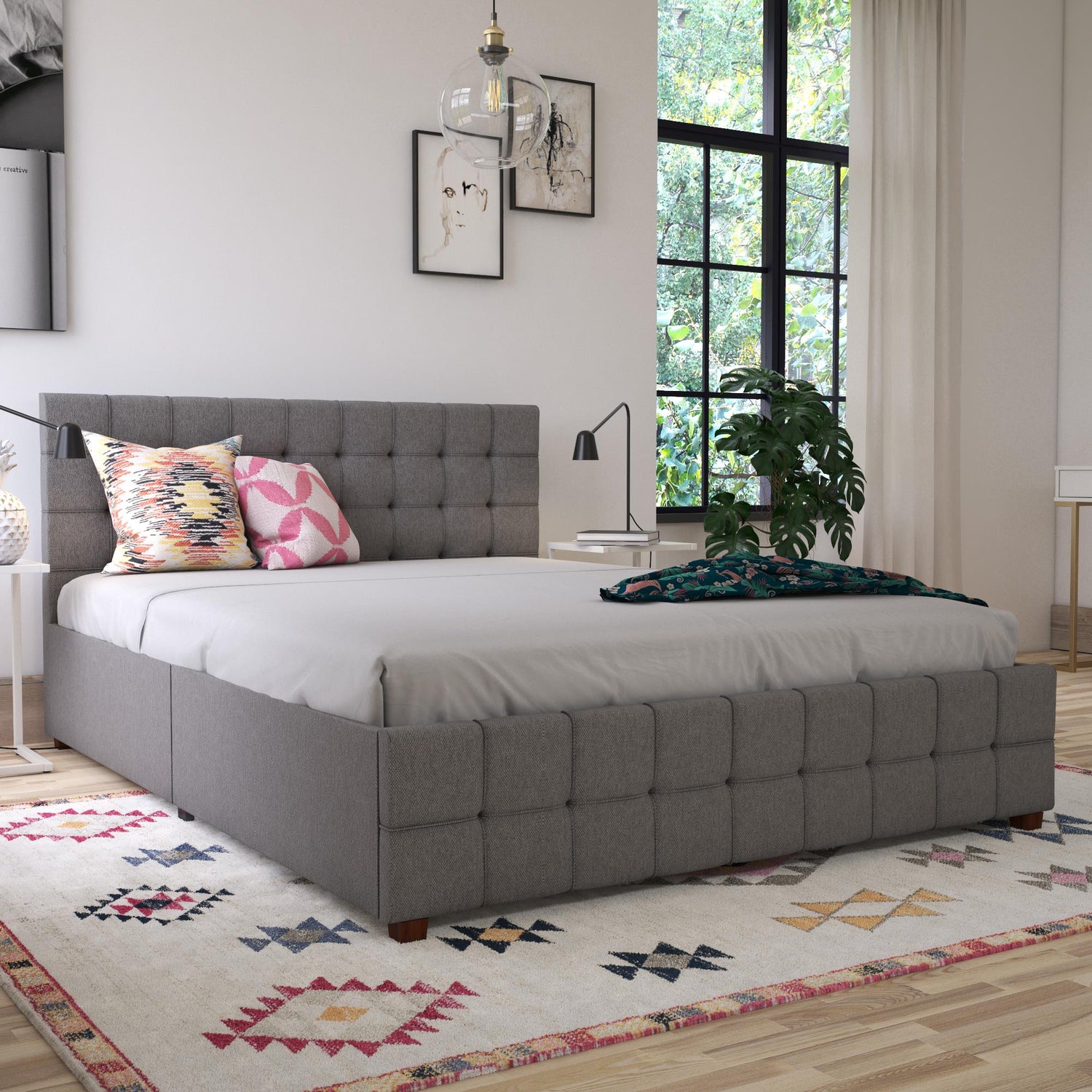 Dorel Home Cosmoliving Elizabeth Bed King Size Grey - Better Bed Company