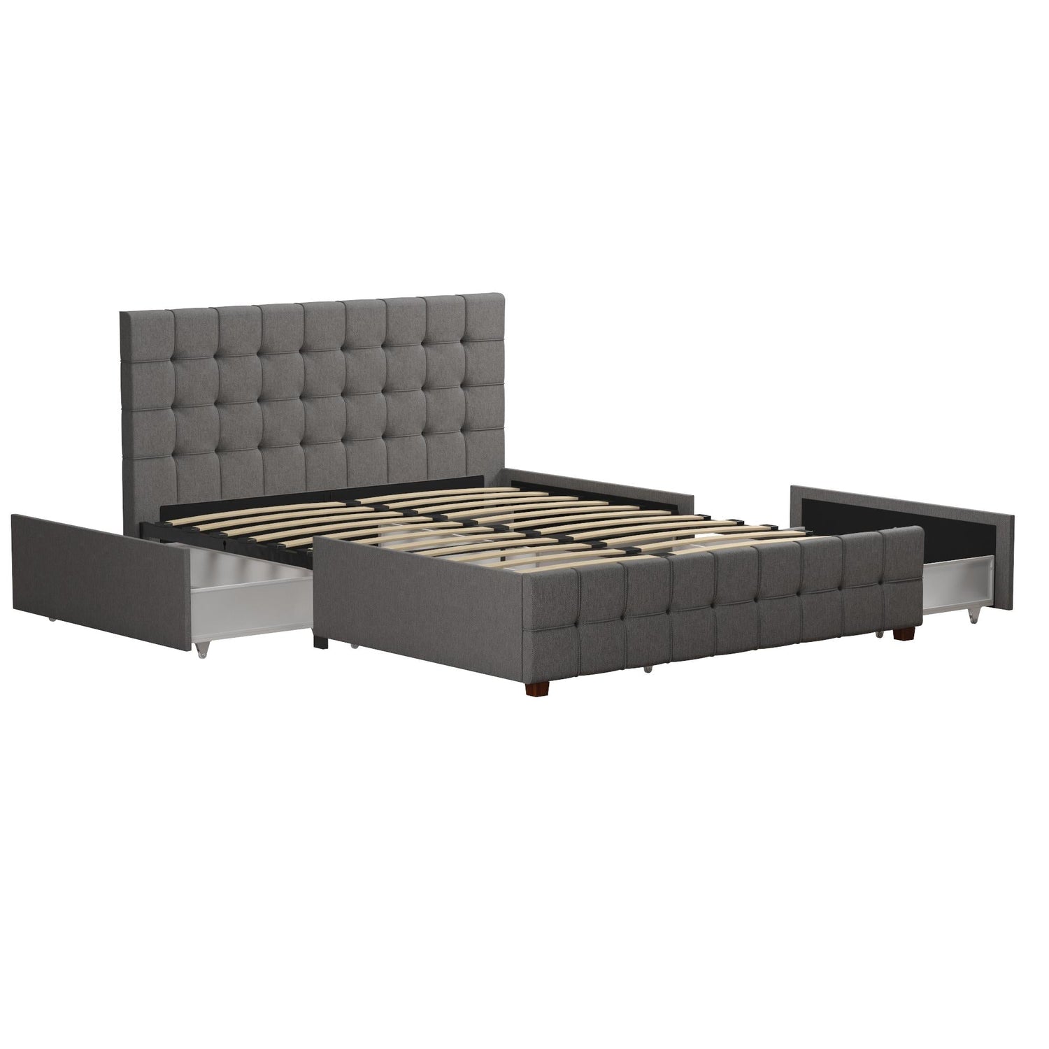 Dorel Home Cosmoliving Elizabeth Bed King Size Grey Front View  Image - Better Bed Company