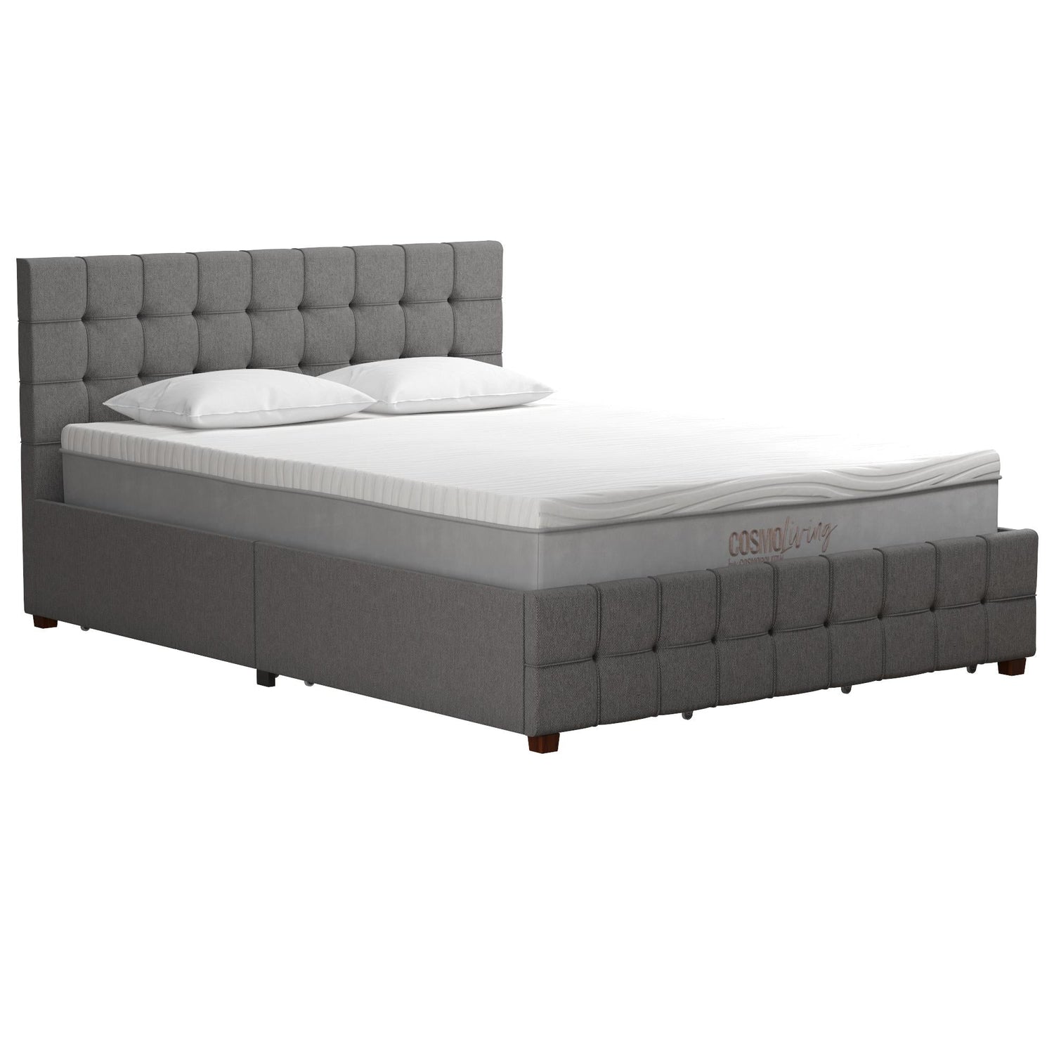 Dorel Home Cosmoliving Elizabeth Bed King Size Grey Front View  Image - Better Bed Company