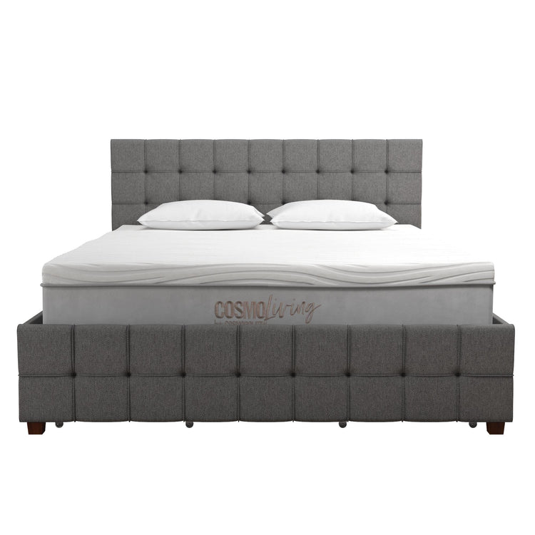 Dorel Home Cosmoliving Elizabeth Bed King Size Grey Front View  Image - Better Bed Company