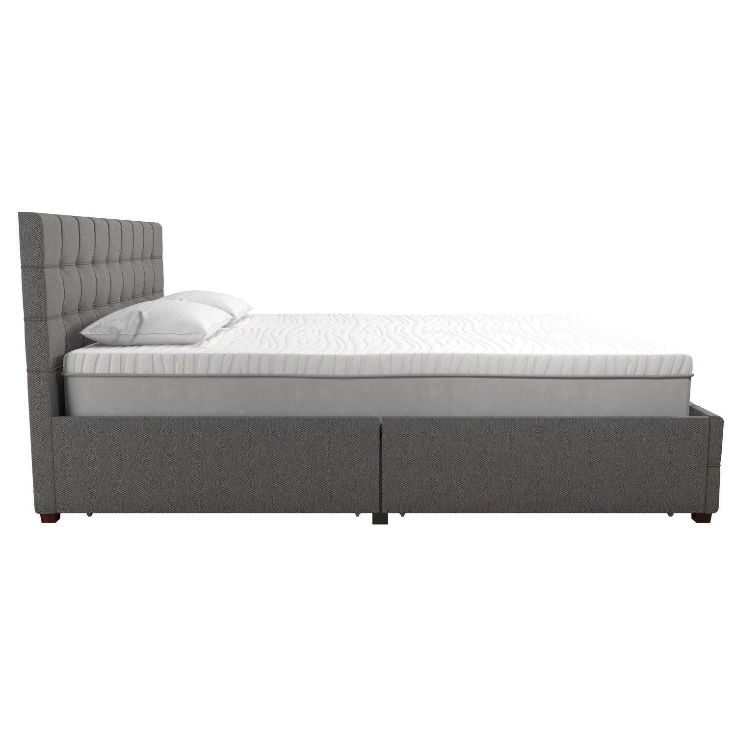 Dorel Home Cosmoliving Elizabeth Bed King Size Grey Side View Image - Better Bed Company