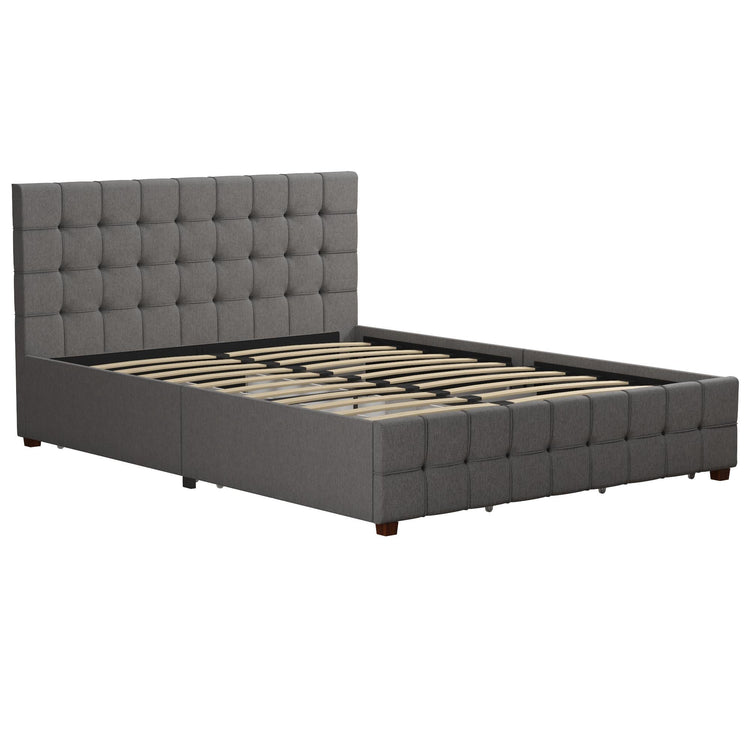 Dorel Home Cosmoliving Elizabeth Bed King Size Grey Front View Image - Better Bed Company