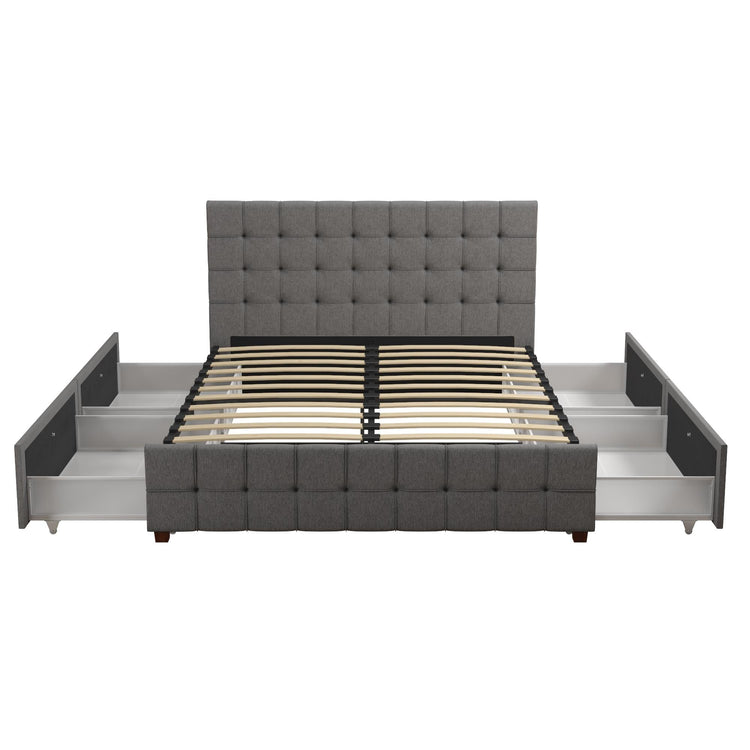 Dorel Home Cosmoliving Elizabeth Bed King Size Grey Front View Image - Better Bed Company