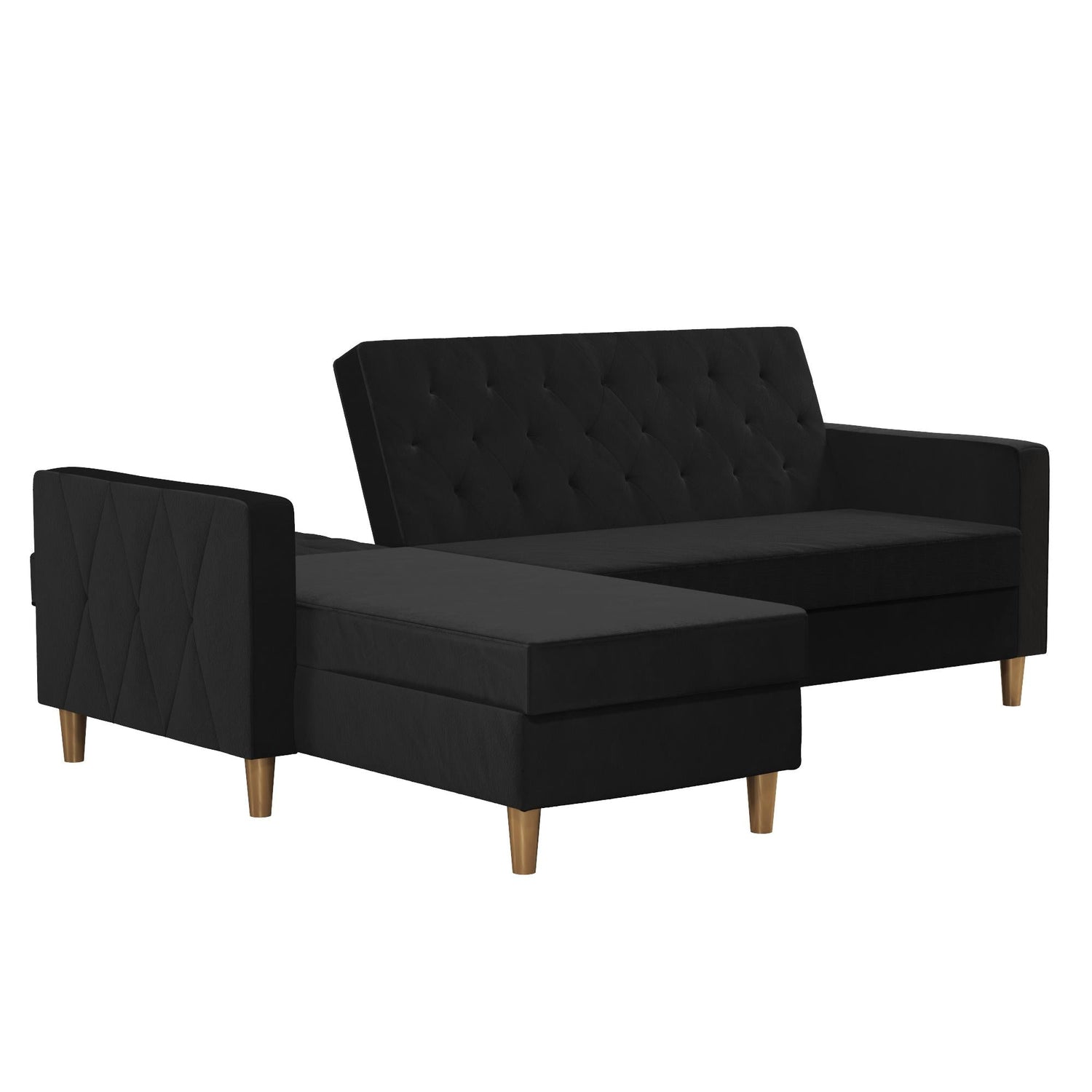 Dorel Home Cosmoliving Liberty Sectional Futon Black - Better Bed Company