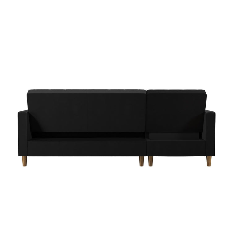 Dorel Home Cosmoliving Liberty Sectional Futon Black Back Side View - Better Bed Company