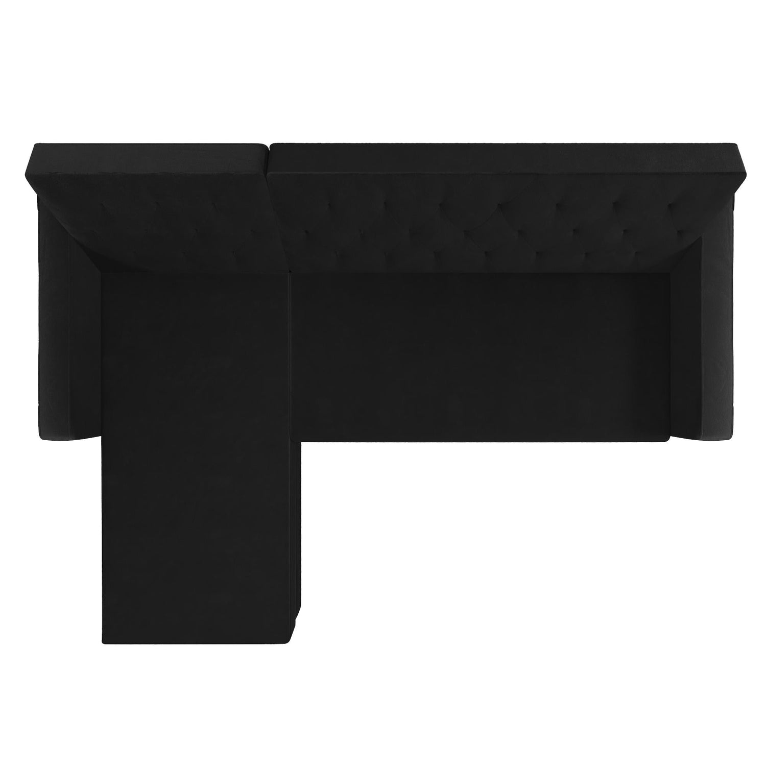 Dorel Home Cosmoliving Liberty Sectional Futon Black Close up view - Better Bed Company