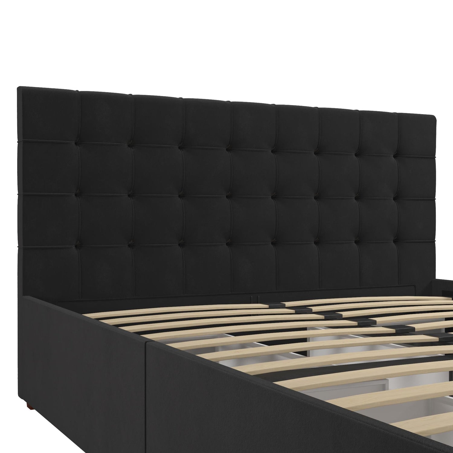 Dorel Home Cosmoliving Elizabeth Bed King Size Black Closeup View Image- Better Bed Company