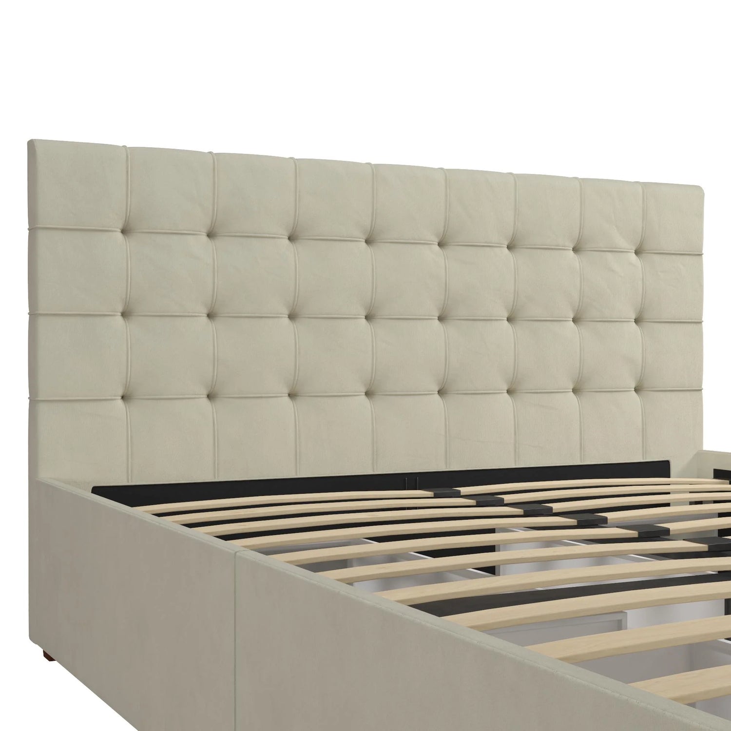 Dorel Home Cosmoliving Elizabeth Bed Double Ivory Closeup View - Better Bed Company