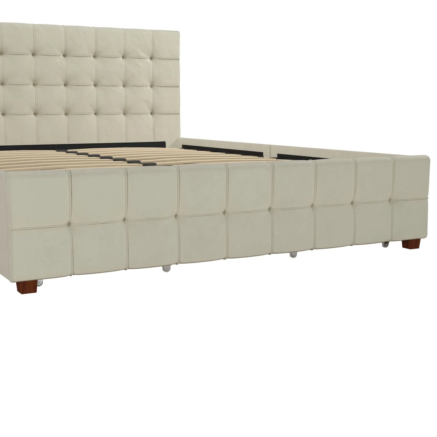 Dorel Home Cosmoliving Elizabeth Bed Double Ivory Closeup View - Better Bed Company