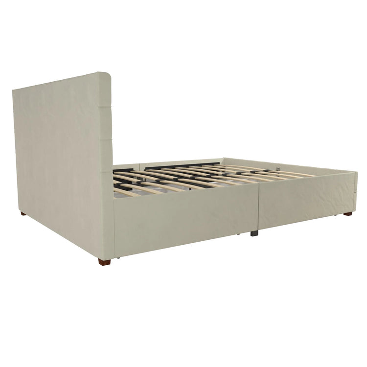 Dorel Home Cosmoliving Elizabeth Bed Double Ivory Side View - Better Bed Company