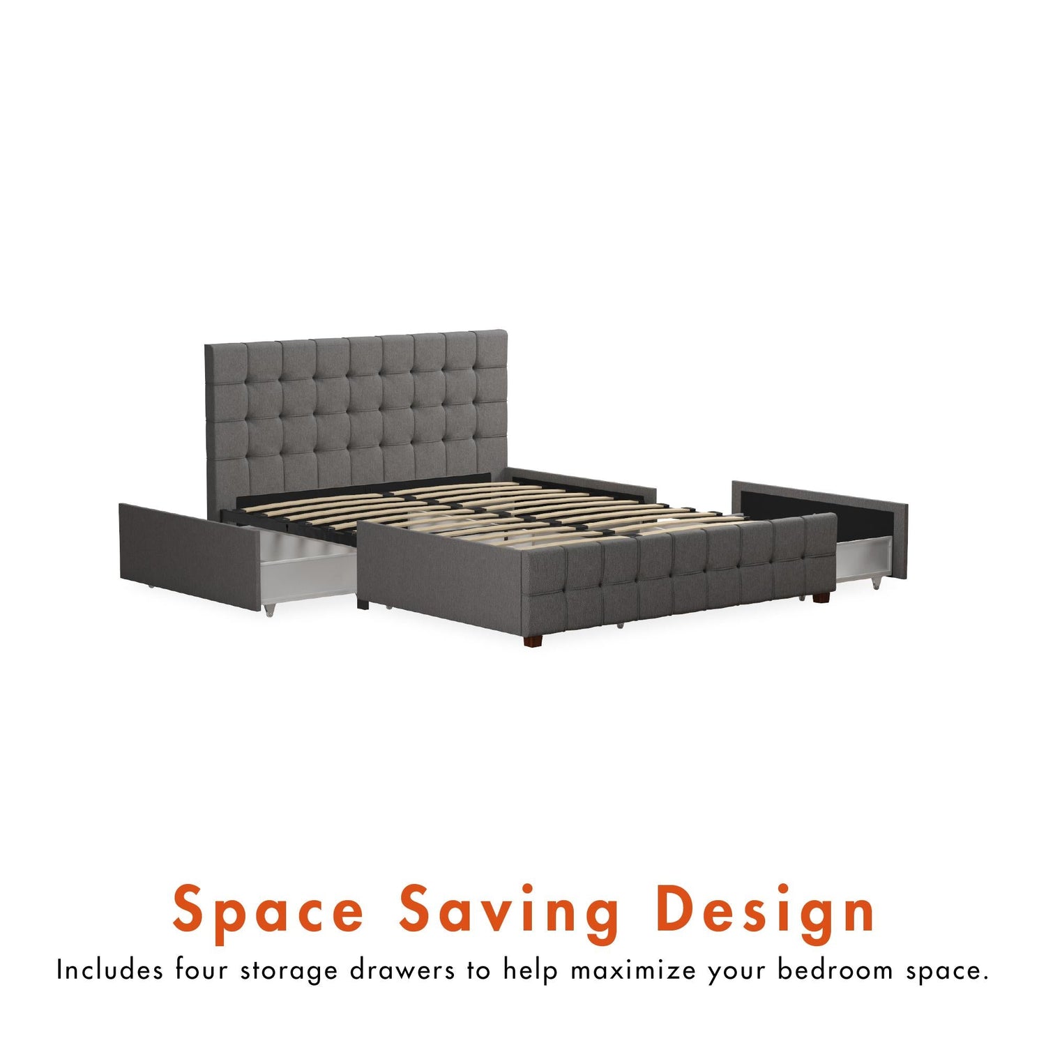 Dorel Home Cosmoliving Elizabeth Bed King Size Grey - Better Bed Company