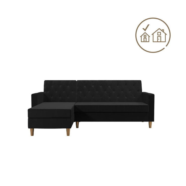 Dorel Home Cosmoliving Liberty Sectional Futon Black - Better Bed Company