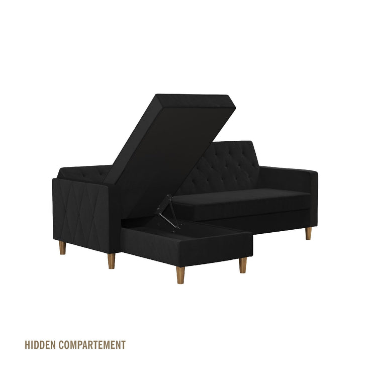 Dorel Home Cosmoliving Liberty Sectional Futon Black - Better Bed Company