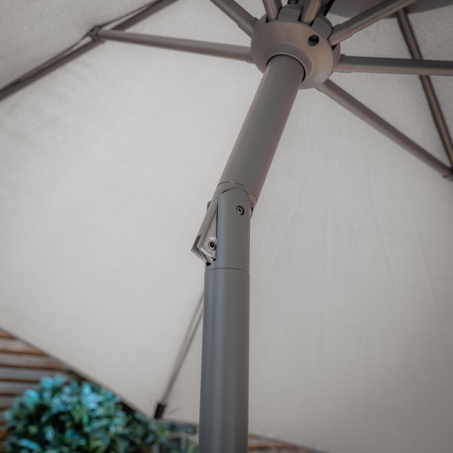 Maze Capri 2.7m Round Parasol Tilted Angle on Patio-Better Bed Company