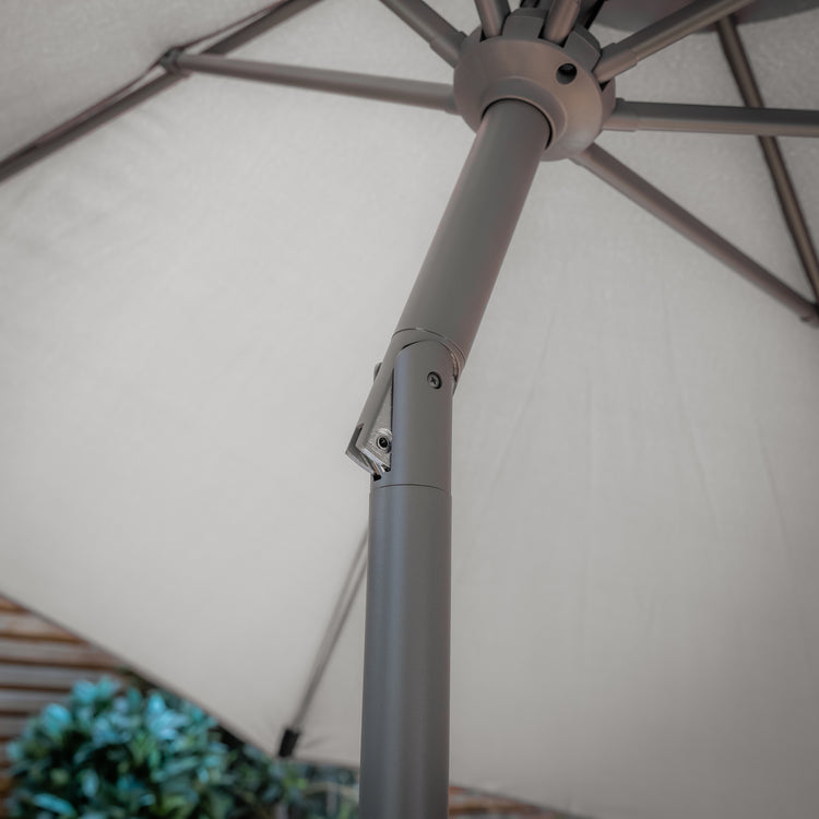 Maze Capri 2.7m Round Parasol Tilted Angle on Patio-Better Bed Company