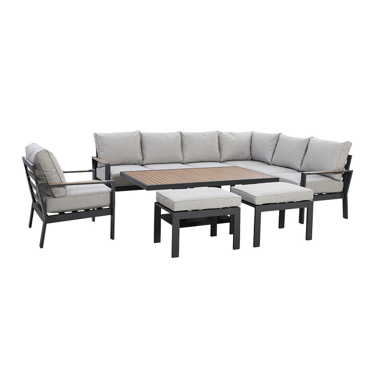 Maze Vancouver Large Corner Dining Set with Rising Table 2 Stools & Armchair Sofa Set-Better Bed Company