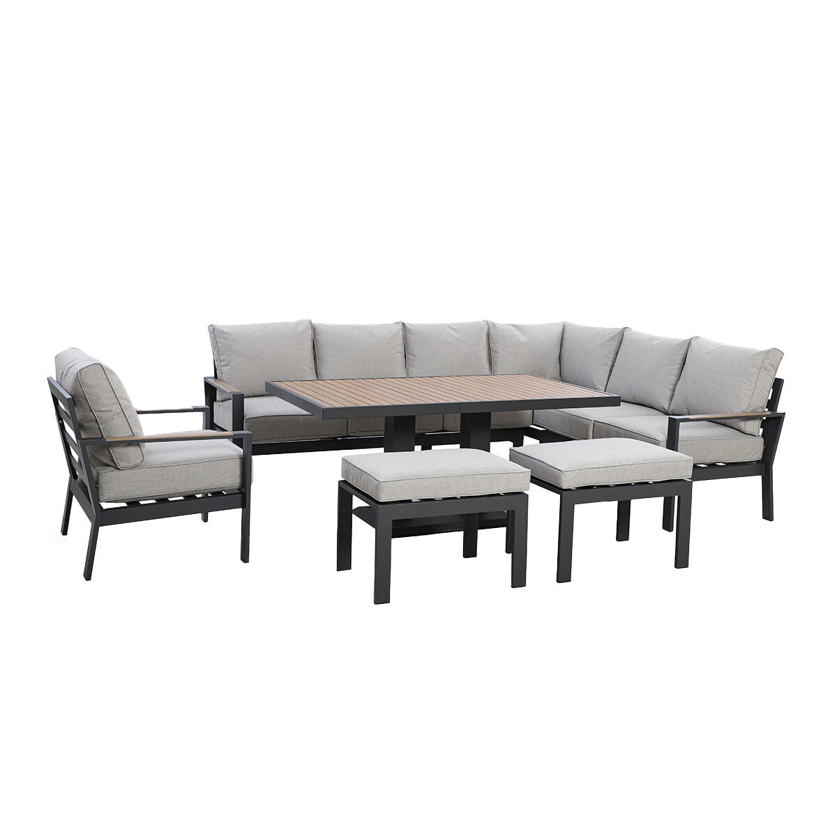 Maze Vancouver Large Corner Dining Set with Rising Table 2 Stools & Armchair-Better Bed Company