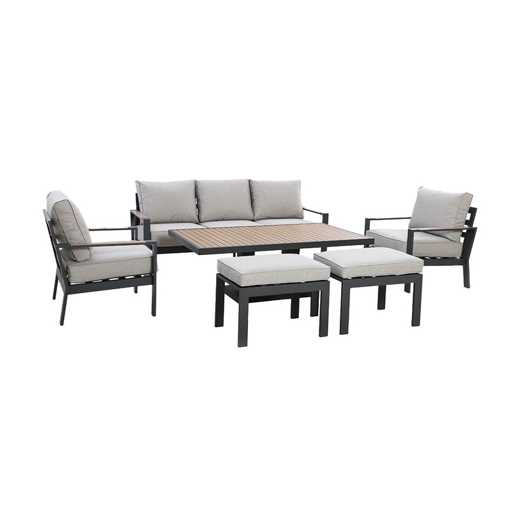 Maze Vancouver 3 Seat Sofa Set With Rising Table & 2 Stools-Better Bed Company