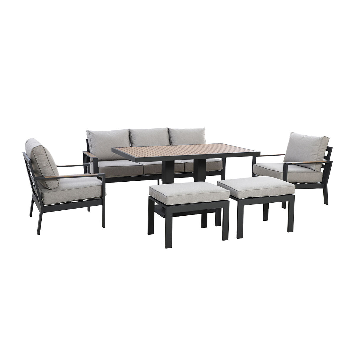 Maze Vancouver 3 Seat Sofa Set With Rising Table & 2 Stools-Better Bed Company