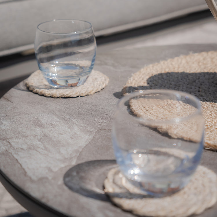 Maze Pair of Round Coffee Tables Closeup-Better Bed Company