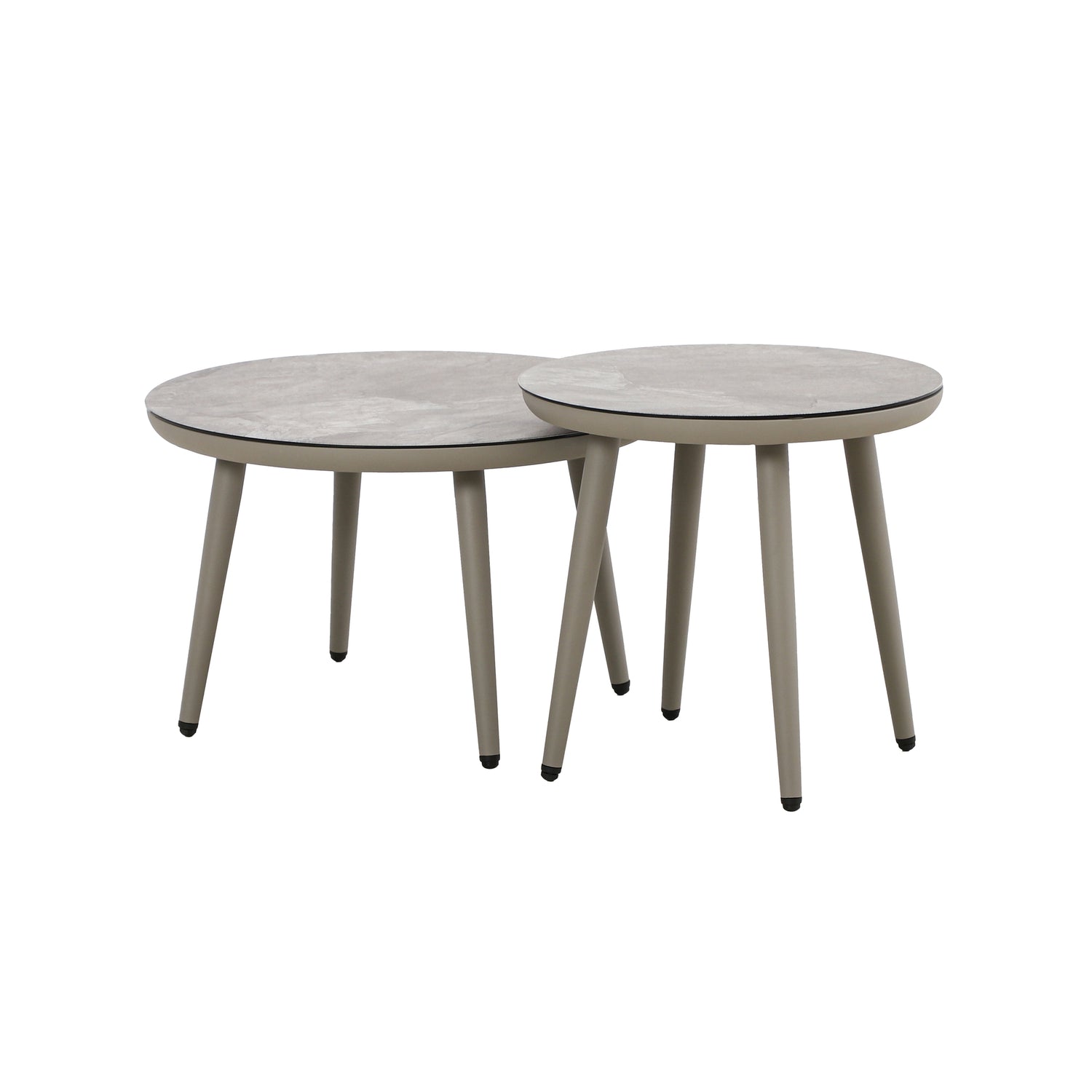 Maze Pair of Round Coffee Tables Grey-Better Bed Company