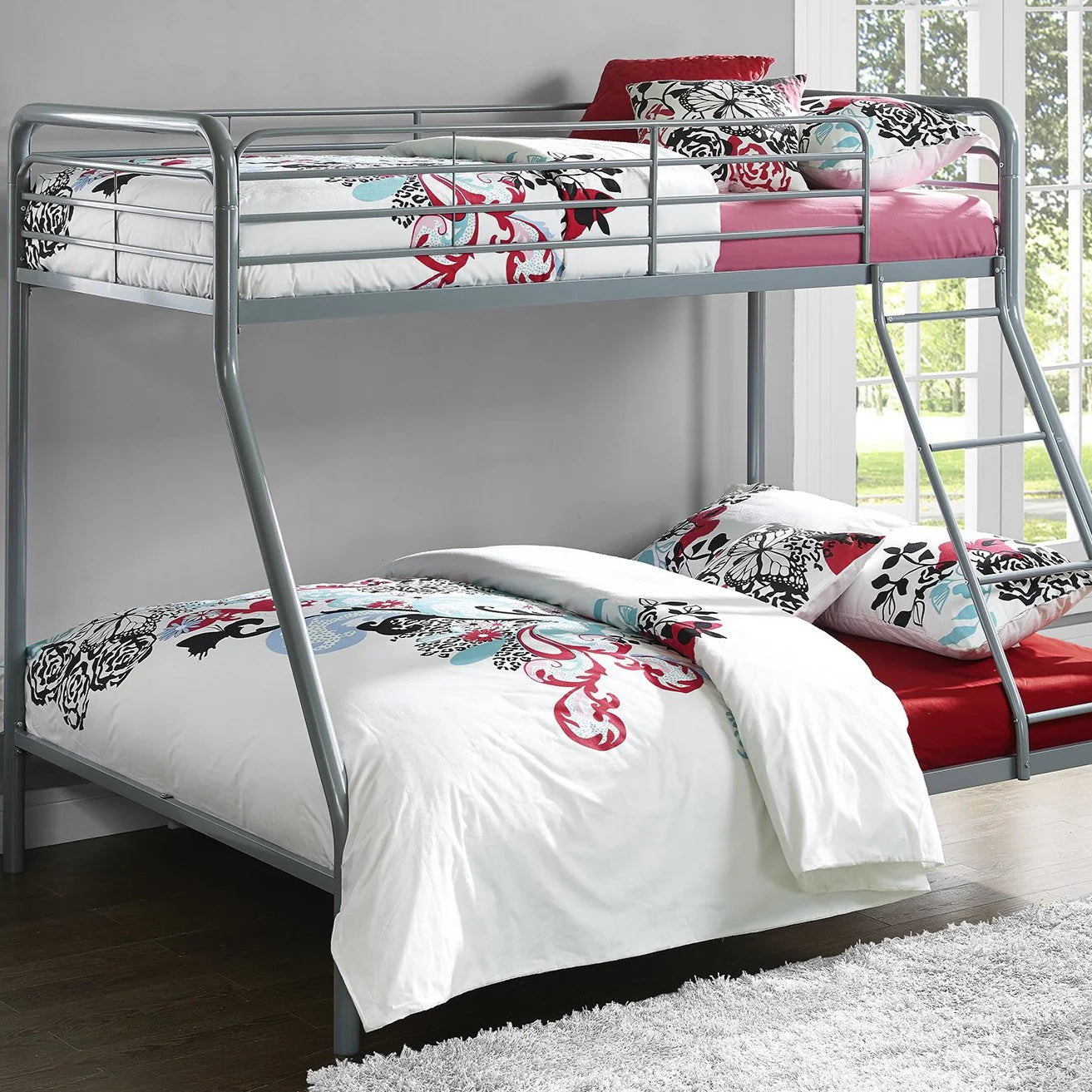 Dorel Home Bunk Bed Single Over Double Silver/Grey - Better Bed Company