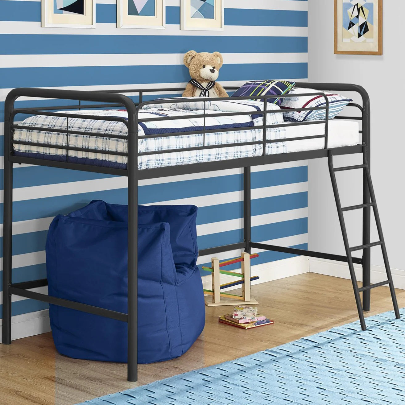 Dorel Home Bunk Bed Single Midsleeper Black - Better Bed Company