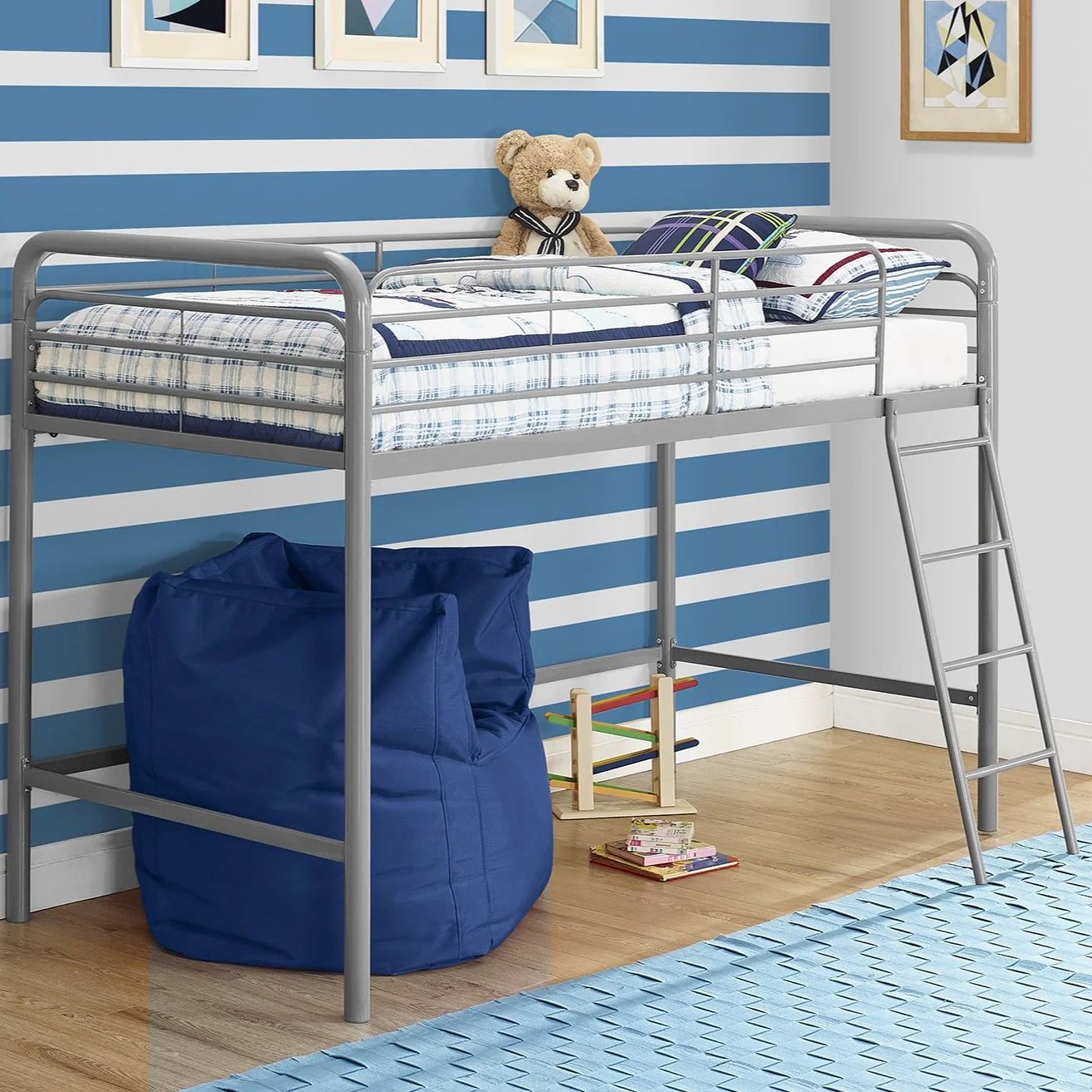 Dorel Home Bunk Bed Single Midsleeper Silver/Grey - Better Bed Company