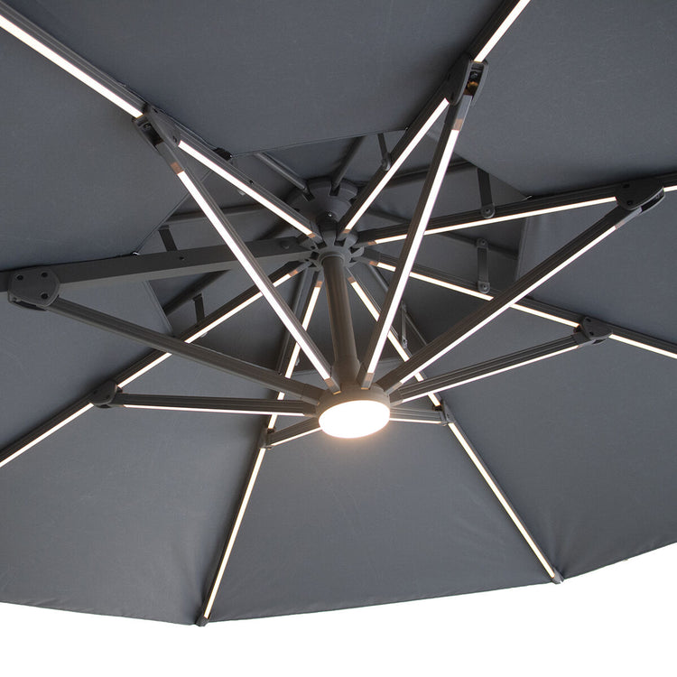 Maze Apollo Solar LED 3m Round Rotating Cantilever Parasol Light-Better Bed Company